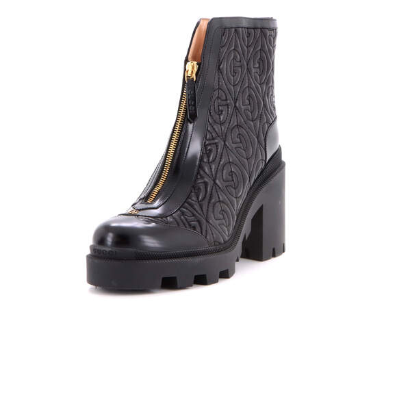 Gucci Shoes - Gucci G Rhombus Trip Heeled Boots Quilted Leather